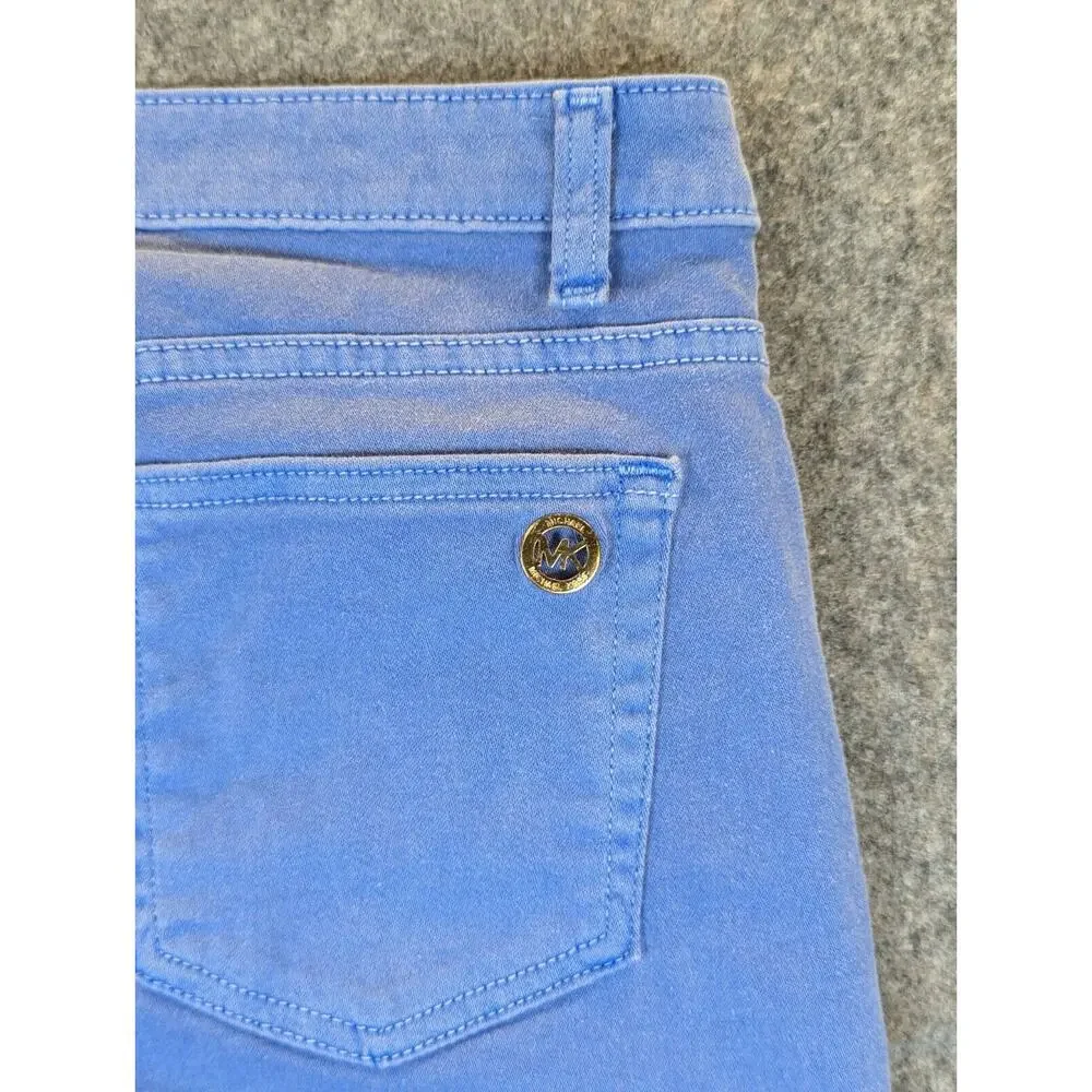 Michael Kors Jeans Womens 12 Blue Izzy Cropped Skinny Stretch Cotton Denim